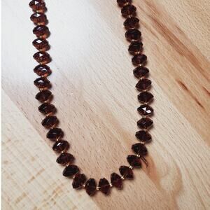 Vintage Joan Rivers Chunky Faceted Faux Amber Beaded Necklace